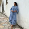 Maayaa Suit set with Dupatta in Light blue