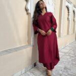 Aarzoo kurta with Dhoti pants in Red