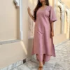 Baby pink silk kurta set