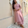 Baby pink silk kurta set