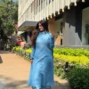 Jheel Kurta with Dhoti Pants and Dupatta in baby blue