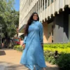 Jheel Kurta with Dhoti Pants and Dupatta in baby blue