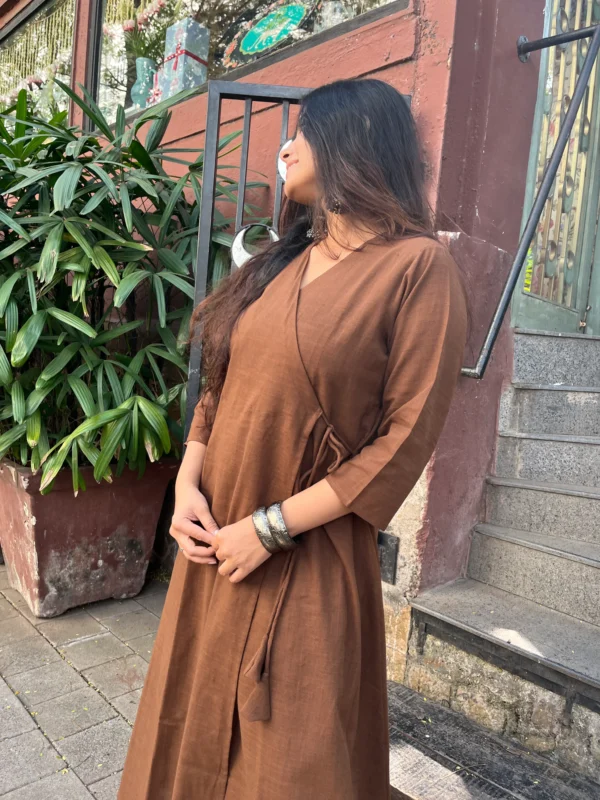Angarakha suit set in mocha brown