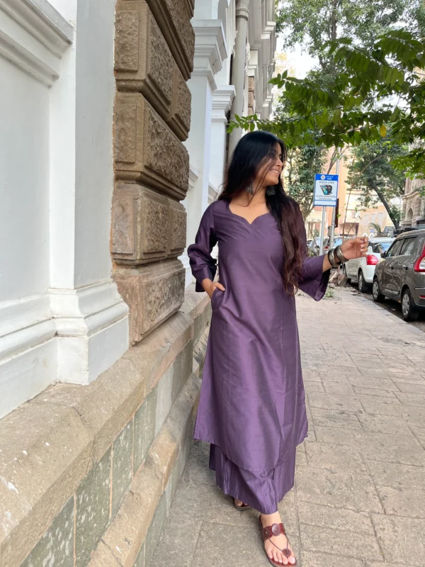 Meher Purple suit set in silk