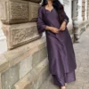 Meher silk kurta set in purple